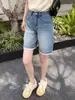 Shorts Jeans Retos de Renda de Cintura Alta Tamanho Plus 2025 Verão para Mulheres Gordas mm Soltos com Efeito Emagrecedor Calças de Perna Larga