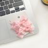 Horquilla con lazo de corazón y flores de tela estilo coreano para niña, flequillo con pinza lateral, accesorios para el cabello estilo japonés y coreano.