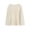 Novedad para Otoño 31/8 Suéter casual suelto estilo japonés de cuello redondo con lentejuelas de nailon calado para mujer F1263