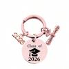 Regalo de Temporada de Graduación 2026 Transfronterizo Europeo y Americano Llavero de Acero Inoxidable con Opción de Grabado Llavero Metálico Colgante para Mochila