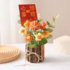 Flores Artesanais Presentes de Dia dos Namorados Margaridas Tulipas Flores de Lã Tricotada Girassóis Atacado Tronco de Árvore Pequenos Buquês Enfeites