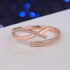 Coreia do Sul Anel Cruzado Simples Personalizado Estilo Frio Feminino Exquisito Zircônia Ajustável Aberto Leve Luxo Anel