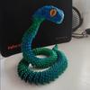Adornos artesanales con diseño de serpiente arcoíris luminosos impresos en 3D, regalo creativo hecho a mano, adornos de serpiente para coche.