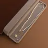 Colar de Pérolas de Água Doce Grão de Arroz, Pingente de Camélia Feminino, Corrente de Clavícula com Borla Ajustável Puxa-Puxa de Nicho Francês