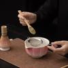 Set de Herramientas para Matcha de Pétalos Cuenco de Matcha de Cerámica Filtro Cuchara para Té Soporte para Batidor de Té Espumador Agitador Accesorio para Té