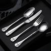 Vajilla Europea de Acero Inoxidable Transfronteriza de Amazon, Juego de Cuchillo, Tenedor y Cuchara para Hotel de Alta Gama, Cuchillo para Bistec, Cuchara para Postre