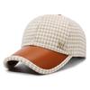 Otoño e Invierno Nuevo Gorra de Béisbol de Lana con Etiqueta M de Pata de Gallo Estilo Coreano para Mujer Jóven Versátil Moda Pequeña Fragante Sombrero de Algodón