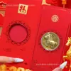 Pegatinas Doradas para Teléfono Móvil del Año del Caballo con Sobres Rojos, Regalos de Año Nuevo, Pequeños Regalos, Souvenirs Culturales y Creativos del Año del Caballo, Artículos para Puestos del Festival de Primavera