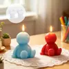 Figura Linda Sentada Vela Aromática Molde de Silicona Personaje de Dibujo Animado Simple Decoración Hecha a Mano con Yeso