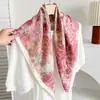 Lenço quadrado étnico de 70% algodão e linho, lenço de pescoço feminino estilo coreano, lenço de cabeça fino, lenço de veludo