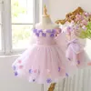 Vestidos Formales Nuevos Estilos Europeos y Americanos para Niños, Vestidos de Princesa para Niños Mayores, Vestidos de Boda Florales con Tirantes, Vestidos Festivos para Pequeñas Anfitrionas