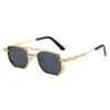 Gafas de sol de moda cuadradas europeas y americanas 2025 para hombre, Gafas de sol metálicas simples para exteriores para hombre
