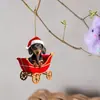 2D Novo Natal Filhote Fofo Pingente de Feriado Transfronteiriço Acrílico Plano Pingente de Carro Pingente de Chaveiro