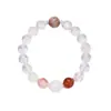Nuevo Pulsera de Piedras Naturales con Cuentas Estilo Chino Nacional Estrella Granate Rojo Cristal Blanco Cristal de Cabello Verde para Mujeres