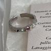 Exquisito anillo de circón de color, diseño de nicho, sentido de la textura de hojalata metálica, color dopamina, diamante, anillo abierto al por mayor