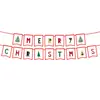 Set de fiesta navideña: platos de papel desechables, vasos de papel, mantel, banderines y decoraciones para fiestas