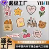 Pegatinas autoadhesivas de papel recubierto de PVC con diseño de dibujos animados, lindas pegatinas para planificador de alimentos, etiquetas con logo publicitario, pegatinas de sellado DIY