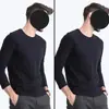 Camiseta de manga larga para hombre, de algodón, con cuello redondo, estilo coreano, holgada, de color liso, para otoño, blanca, para primavera y otoño