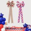 Lazo de Cinta del Día de la Independencia de Estados Unidos Decoración para Fiesta Nacional Bandera Estrellas Lazo Grande Adorno Colgante DIY