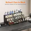 Suporte de exibição acrílico preto transfronteiriço atacado suporte de exibição acrílico caixa cega acrílico escada de exibição de perfume