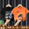 2026 Estilo Nuevo Camiseta de Algodón Puro de Media Manga Dibujos Animados Moderna Tendencia Camiseta de Manga Corta para Niños Camiseta Superior de Verano para Niños Bebés