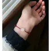 Nuevo Estilo Chino Retro Pulsera de Pareja de Loto de Piso Buena Suerte Cuerda para Mano de Novia Fresco Diseño de Nicho Sentido Estudiante Pulsera