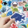 Adesivos de Peixes de Vida Marinha Novos Transfronteiriços, Adesivos Educacionais para Colagem DIY Infantil para Decorar Livros e Paredes