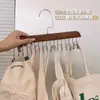 Cabide de Madeira Sólida com 8 Ganchos para Uso Doméstico, Gancho Lateral para Guarda-Roupa, Gancho de Parede para Porta de Quarto, para Pendurar Roupas, Bolsas e Chapéus