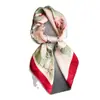 Novo Lenço de Seda Estampado com Charm de Cor Contrastante, Xale de Alta Qualidade, Lenço de Pescoço para Proteção Solar, Lenço Quadrado Pequeno, Lenço de Cabeça, Lenço Feminino