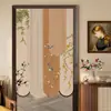 Cortina de Puerta Creativa con Forma y Diseño Impreso para Privacidad, Cortina Divisoria sin Taladro, Estilo Chino Nuevo con un Toque Artístico de Alta Gama, Cortina Decorativa
