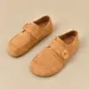 Sapatos de Salto Alto Elegantes 2026 Primavera/Verão Estilo Birkenstock Femininos Aumentadores de Altura Casuais Sapatos Mocassins com Fivela Retro Bico Redondo Versão Coreana