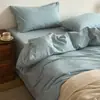Juego de cuatro piezas de algodón puro lavado vintage 100% algodón sábana bajera funda nórdica sábana encimera juego de ropa de cama de tres piezas para estudiantes 1.8