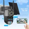 Cámara Xiongmai ICSEE de 4MP alimentada por energía solar, cámara de vigilancia de doble lente de alta definición, súper cámara exterior AOV