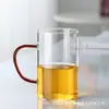 Juego de Vasos de Vidrio de Borosilicato para el Hogar Sala de Estar Vaso de Agua Vaso de Jugo Vaso Pequeño para Té de Burbujas Vaso con Asa de Colores Vaso para Beber