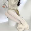 Medias de Otoño e Invierno, Calcetines Holgados, Calcetines de Punto Trenzado, Leggings Gruesos de Algodón a Rayas Estilo Japonés de Otoño e Invierno