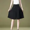 Calças Culotte Plus Size, Calças de Pernas Largas, Shorts Femininos, Calças Casuais Soltas Finas de Verão com Cintura Alta Emagrecedoras, Calças de Cinco Pontos