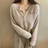 Colección nueva otoño/invierno 2026 estilo coreano: versátil cárdigan de lana para mujer, con cuello redondo, largo corto y corte holgado; una prenda exterior de punto de lana