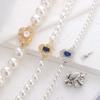 DIY Acessórios de Pérolas Suéter Corrente Colar Pulseira Fivela de Vara de Linha Única Fivela de Lingote de Pérola de Micro Laço de Luxo