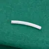 Contas espaçadoras tubulares curvas de prata pura S925, finamente polidas e escovadas, para joias artesanais DIY, pulseiras com contas, tornozeleiras e acessórios de meia pulseira