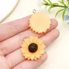 6 Colgantes de Abeja Amarilla de Dibujos Animados de Resina Grandes, Medianos y Pequeños Flor de Crisantemo Accesorios para Llaveros, Pendientes, Collares