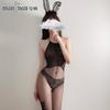 Lingerie Sexy Manyan Sexy Halter Transparente Preto Seda Costura Macacão Entrepernas Abertas Drop Shipping 7248