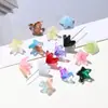 Cuentas de Flor Trompeta Estrella de Cinco Puntas de Vidrio Degradado, Cuentas de Flor de Cinco Pétalos con Agujero Central, Abalorios Sueltos para Horquillas, Pendientes, Pulseras Estilo Antiguo DIY