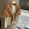 Bufanda 100% Lana Otoño e Invierno, Chal de Lana Tejido para Mujer, Capa Pequeña Anudada, Bufanda Triangular en Capas de Color Sólido Suave