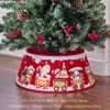 Falda para árbol de Navidad, Decoraciones de Navidad, Cubierta para base de árbol de Navidad, Falda para árbol de terciopelo con elfo de lentejuelas tridimensional, Estampado tridimensional
