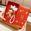 Llavero Colgante Shuibei Oro Puro 999 "Hazte Rico Ahora" Accesorio para Bolso Regalo para Clientes