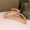 Exquisito Estilo de Lujo Ligero ~ ins Pinza para el Cabello de Perlas y Pedrería para Mujer Coreana Elegante Pinza de Tiburón Simple Hueca Accesorios para el Cabello
