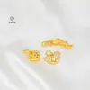 Accesorios Dorados de Alta Retención de Color Colgante de Mariposa Estrella Zircón Pez Koi Colgante Pequeño Cadena de Cola de Pulsera Accesorios de Cuentas