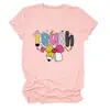 Amazon comercio exterior transfronterizo en stock casual europeo y americano cuello redondo eBay camiseta para mujer con lazo, corte holgado, manga corta