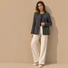Nuevo Abrigo de Lana Clásico Otoño/Invierno 2026 Heying Estilo Chanel, Chaqueta de Lana Doble Faz con Cuello Redondo para Damas Elegantes