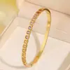 Pulseira de Aço Titânio para Mulheres, Moda Europeia e Americana de Alto Padrão, Quadrada Transfronteiriça Cravejada com Diamantes, Pulseira Totalmente Diamantada que Não Desbota para Mulheres